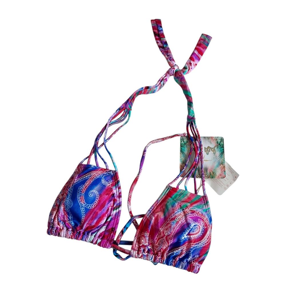 Luli Fama NWT Amanecer Multi-Strings Triangle Bikini Top - Picture 5 of 5